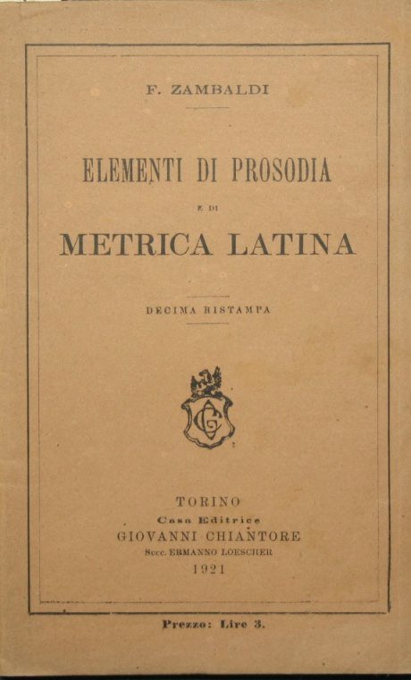 Elementi di prosodia e di metrica latina