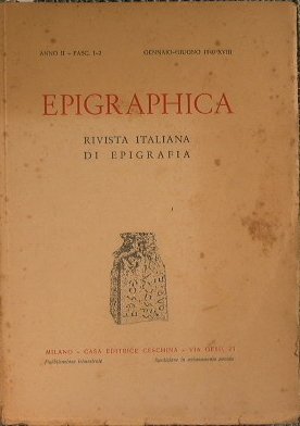 Epigraphica. Rivista Italiana di Epigrafia