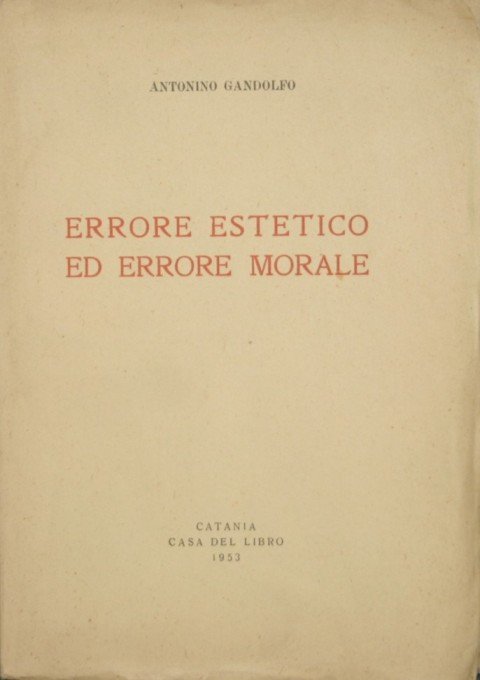 Errore estetico ed errore morale