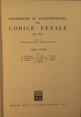 Esposizione di giurisprudenza sul codice penale dal 1971