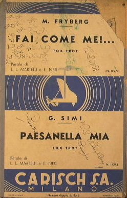 Fai come me ( fox trot ) - Paesanella mia …