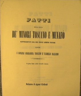 Fatti della causa dè Minori Toscano e Munafò rappresentati dal …