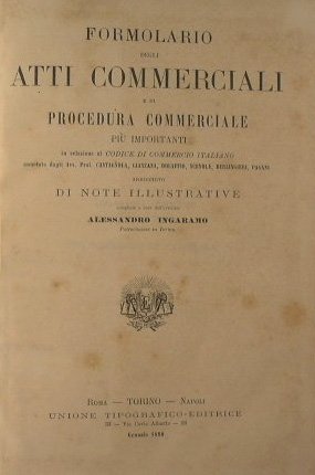 Formolario degli atti commerciali e di procedura commerciale più importanti