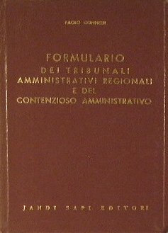 Formulario dei tribunali amministrativi regionali e del contenzioso amministrativo