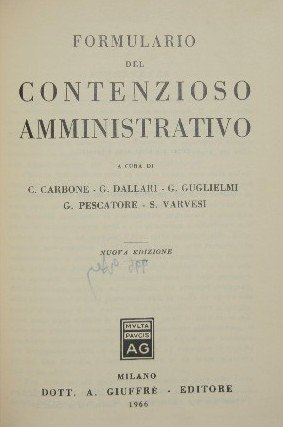 Formulario del contenzioso amministrativo