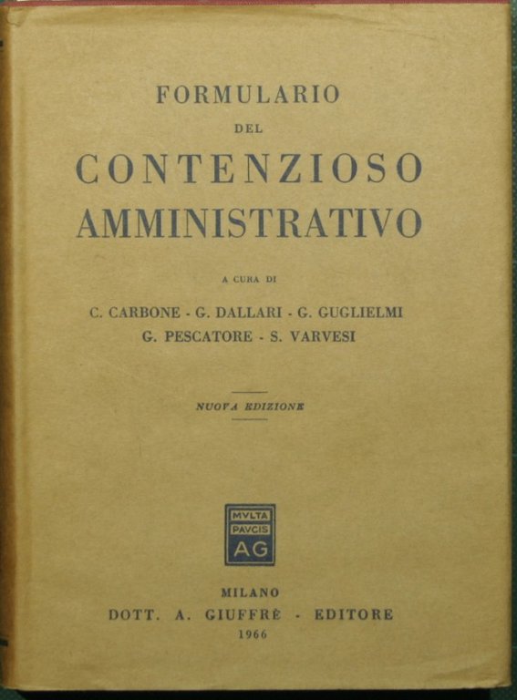 Formulario del contenzioso amministrativo