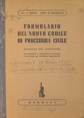 Formulario del nuovo codice di procedura civile