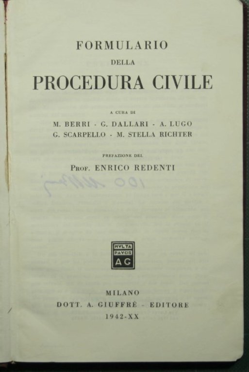 Formulario della procedura civile