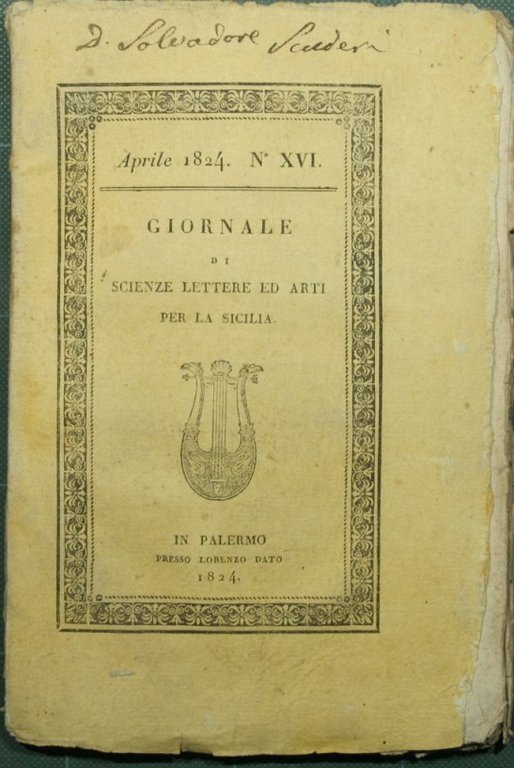 Giornale di scienze lettere ed arti per la Sicilia. Aprile …