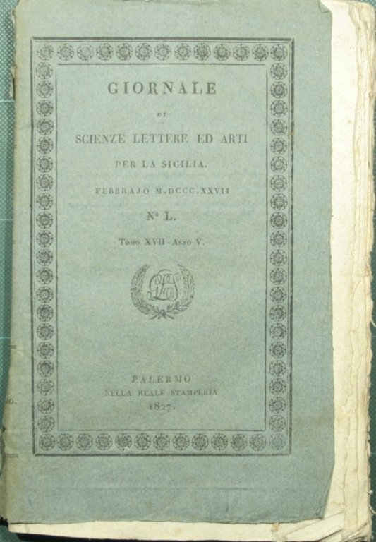 Giornale di scienze lettere ed arti per la Sicilia. Febbrajo …