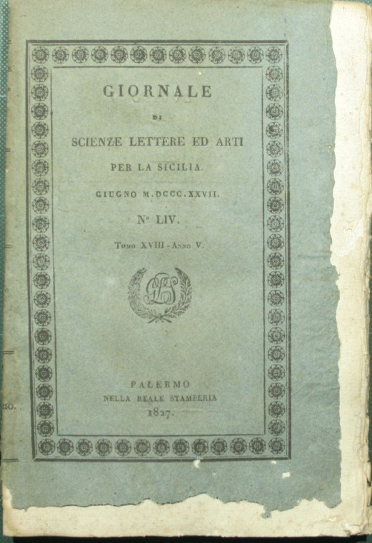 Giornale di scienze lettere ed arti per la Sicilia. Giugno …
