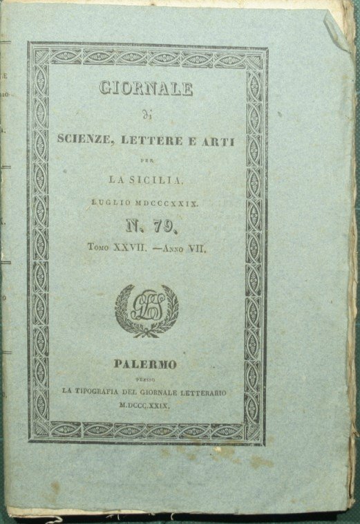 Giornale di scienze lettere ed arti per la Sicilia. Luglio …