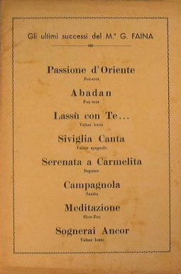 Gli ultimi successi del M.° G. Faina