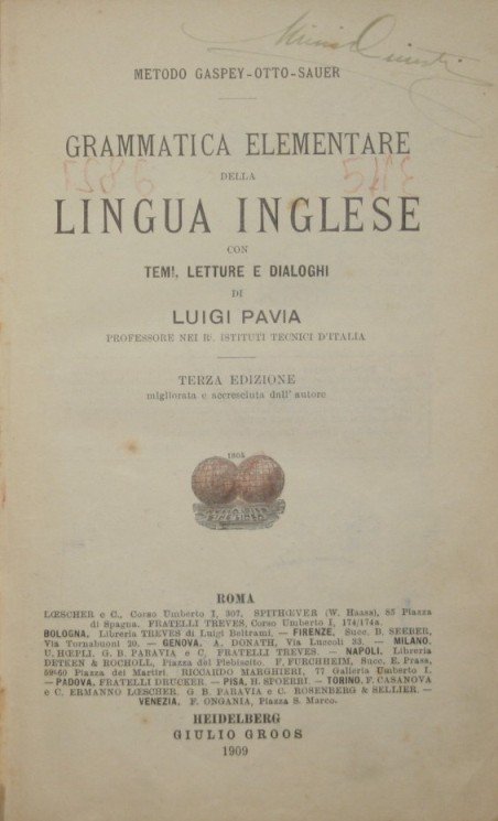 Grammatica elementare della lingua inglese