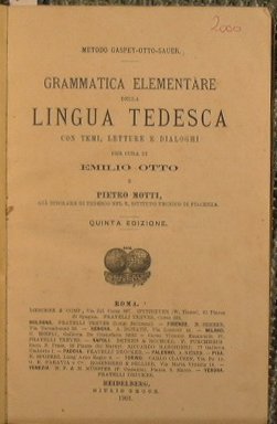 Grammatica elementare della lingua tedesca
