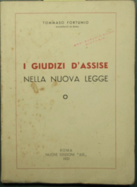 I giudizi d'assise nella nuova legge