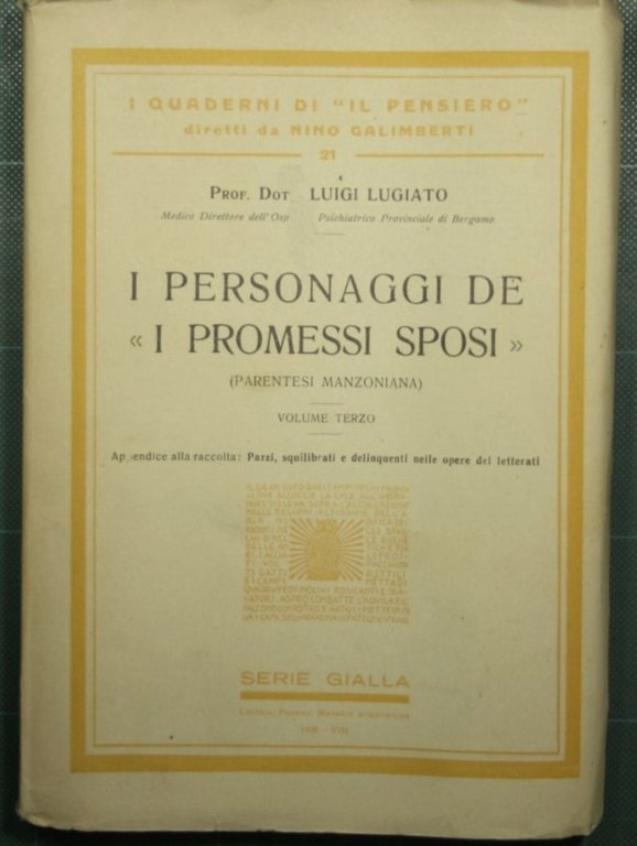 I personaggi de 'I promessi sposi' (Parentesi manzoniana) - Vol. …