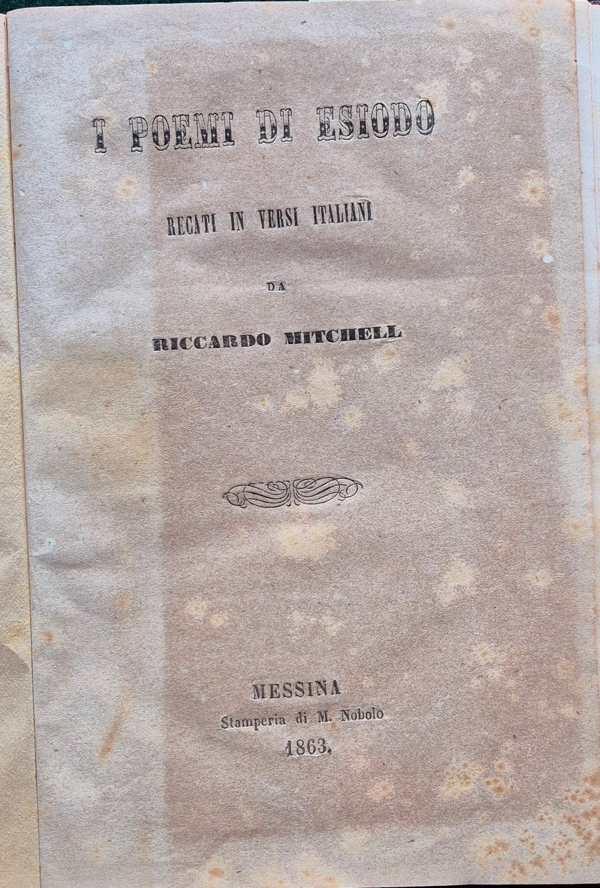 I poemi di Esiodo recati in versi italiani