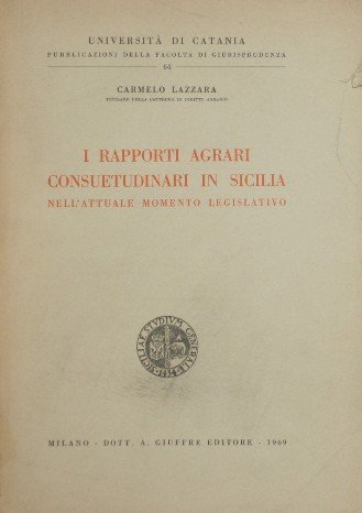 I rapporti agrari consuetudinari in Sicilia