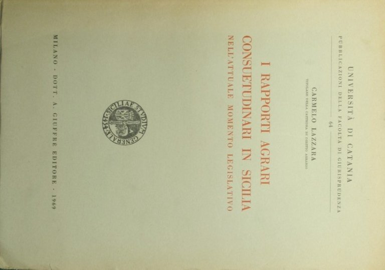 I rapporti agrari consuetudinari in Sicilia