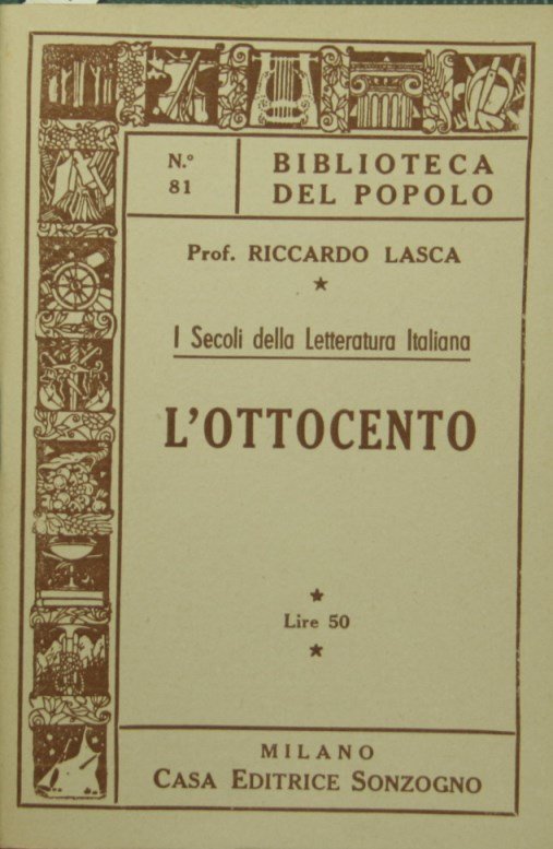 I Secoli della letteratura italiana. L'Ottocento