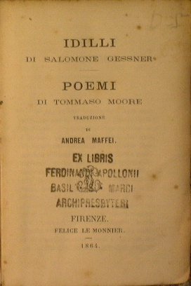 Idilli di Salomone Gessner unito a Poemi di Tommaso Moore