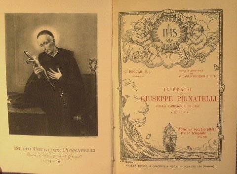 Il Beato Giuseppe Pignatelli della Compagnia di Gesù (1737-1811).