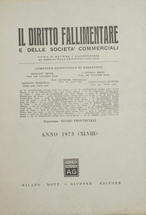 Il diritto fallimentare e delle società commerciali