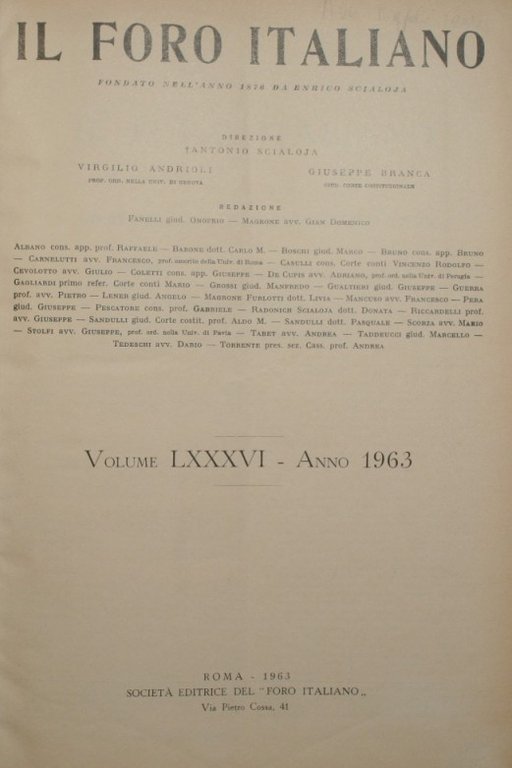 Il Foro italiano. Vol. LXXXVI - Anno 1963