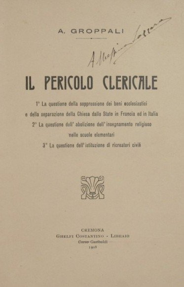 Il pericolo clericale