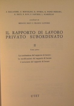 Il Rapporto di lavoro privato subordinato.