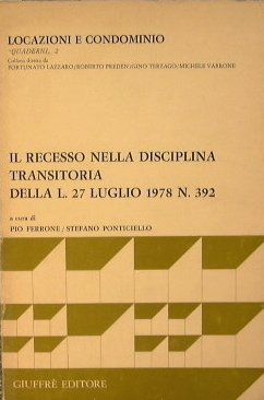 Il recesso nella disciplina transitoria della L. 27 luglio 1978 …