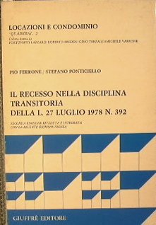 Il recesso nella disciplina transitoria della L. 27 luglio 1978 …