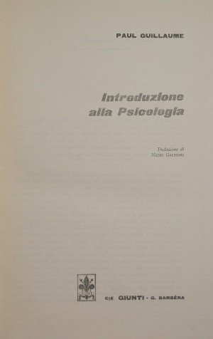 introduzione alla psicologia