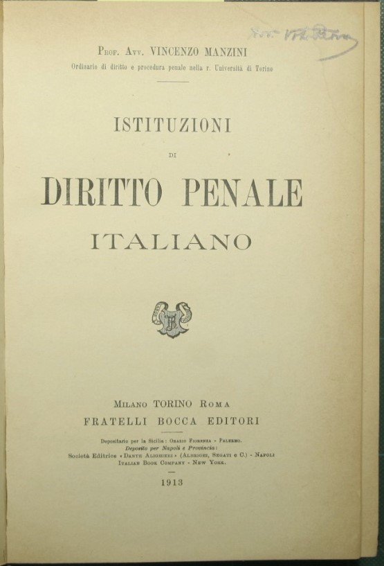 Istituzioni di diritto penale italiano | Immagine principale