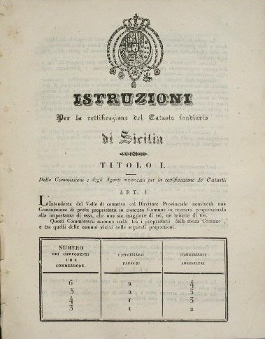 Istruzioni per la rettificazione del catasto fondiario di Sicilia