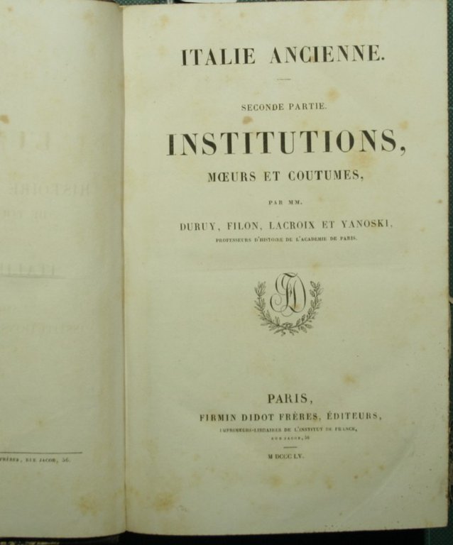 Italie ancienne. Seconde partie: Institutions, moeurs et coutumes | Immagine Gallery 3