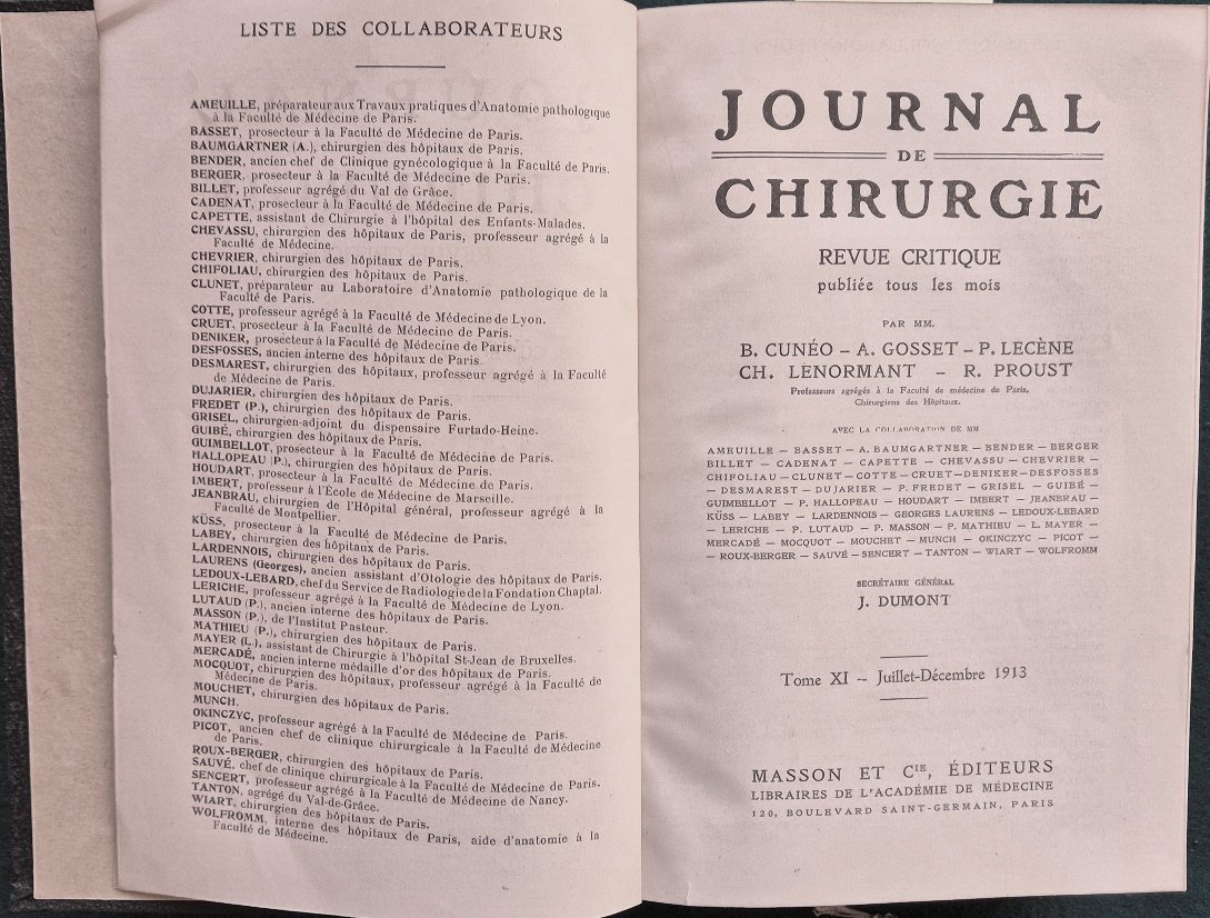 Journal de chirurgie - Tome XI - Juillet-Decembre 1913
