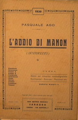 L'addio di Manon ( intermezzo ) ( appassionato )