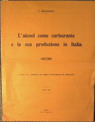 L'alcool come carburante e la sua produzione in Italia