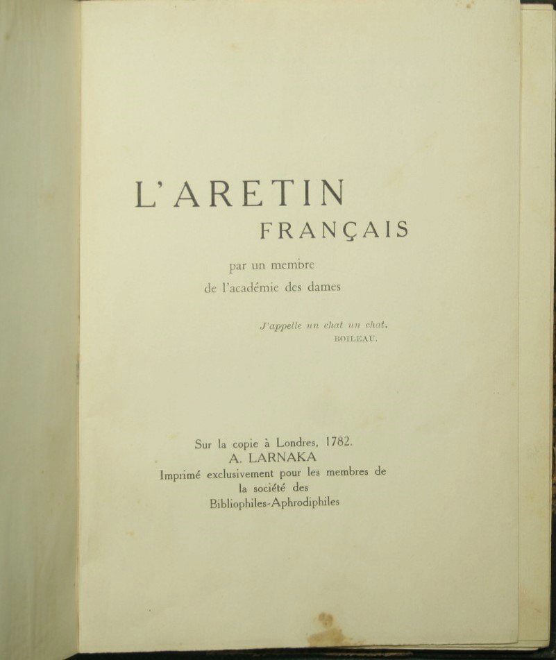 L'Aretin francais - Les Epices de Venus ou Pieces diverses …
