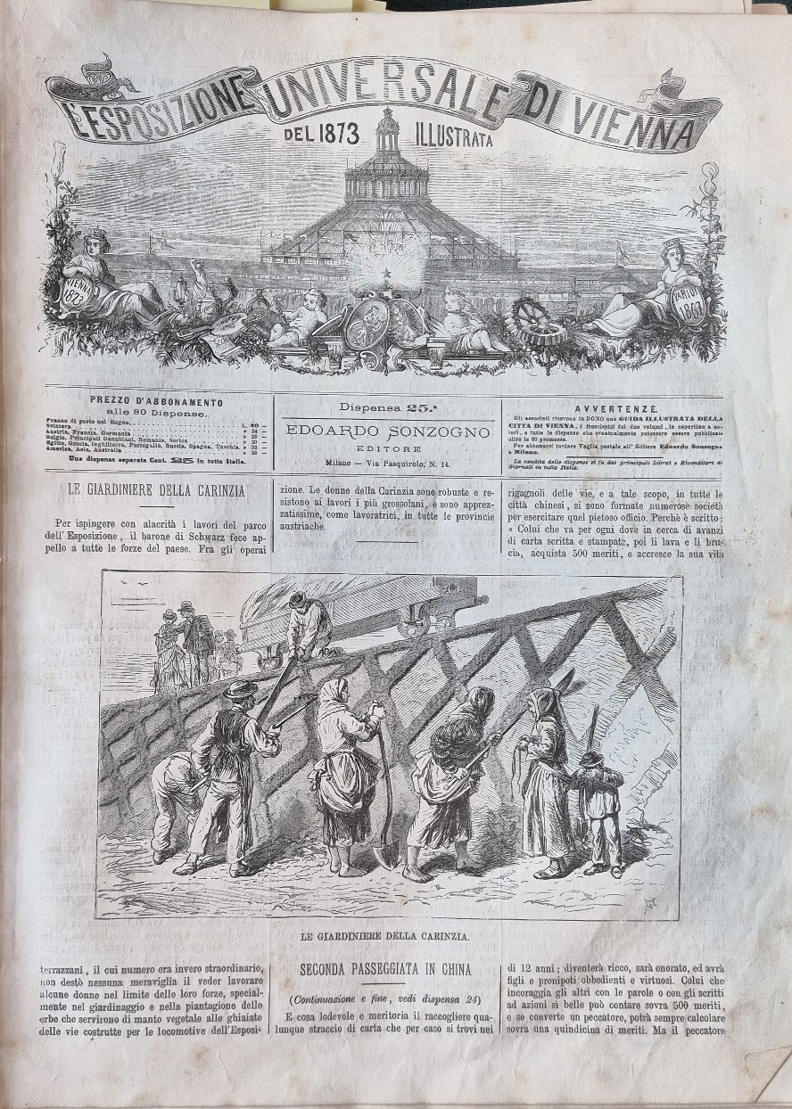 L'Esposizione Universale di Vienna del 1873 illustrata - Dispensa n.25