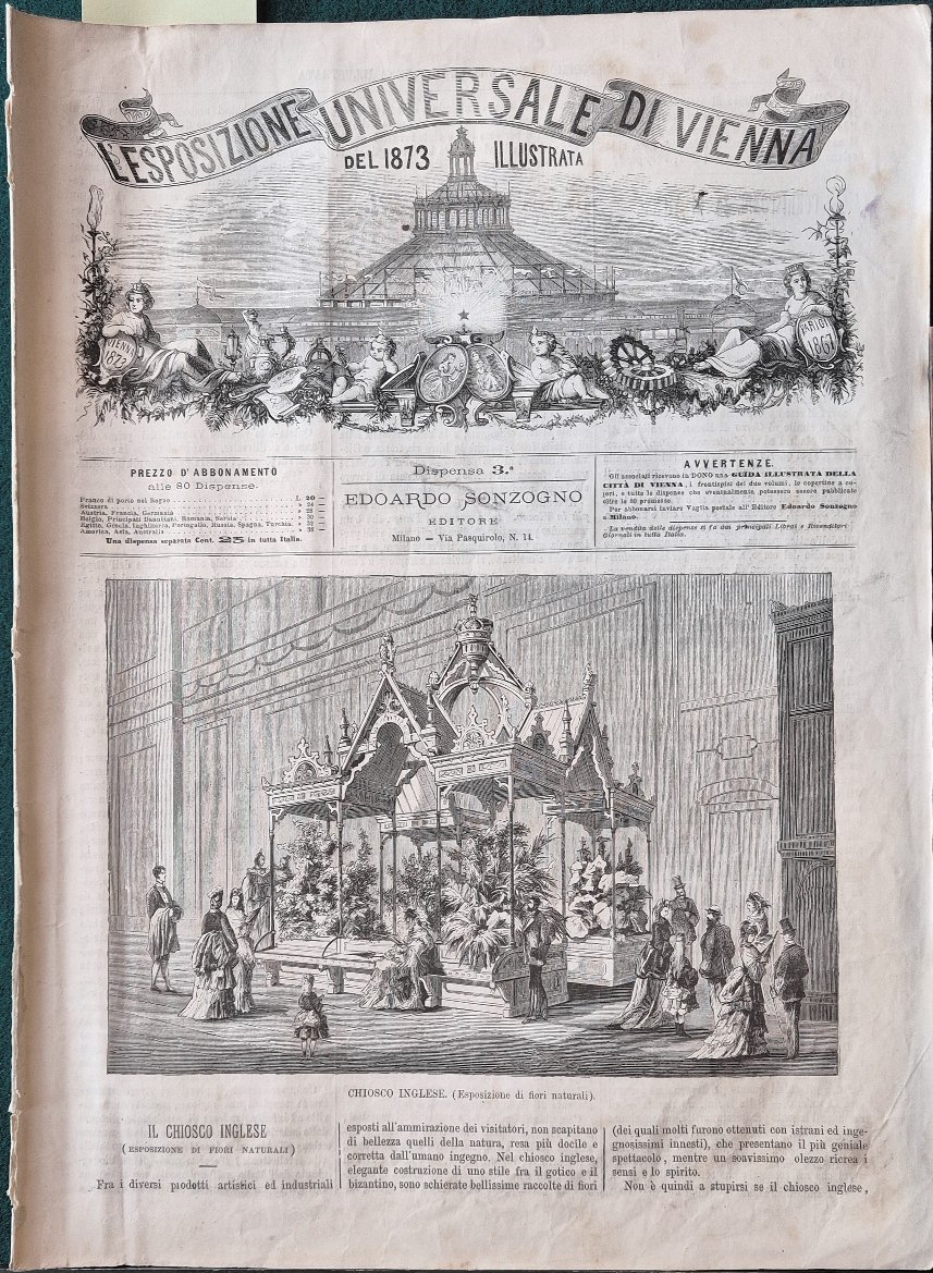 L'Esposizione Universale di Vienna del 1873 illustrata - Dispensa n.3