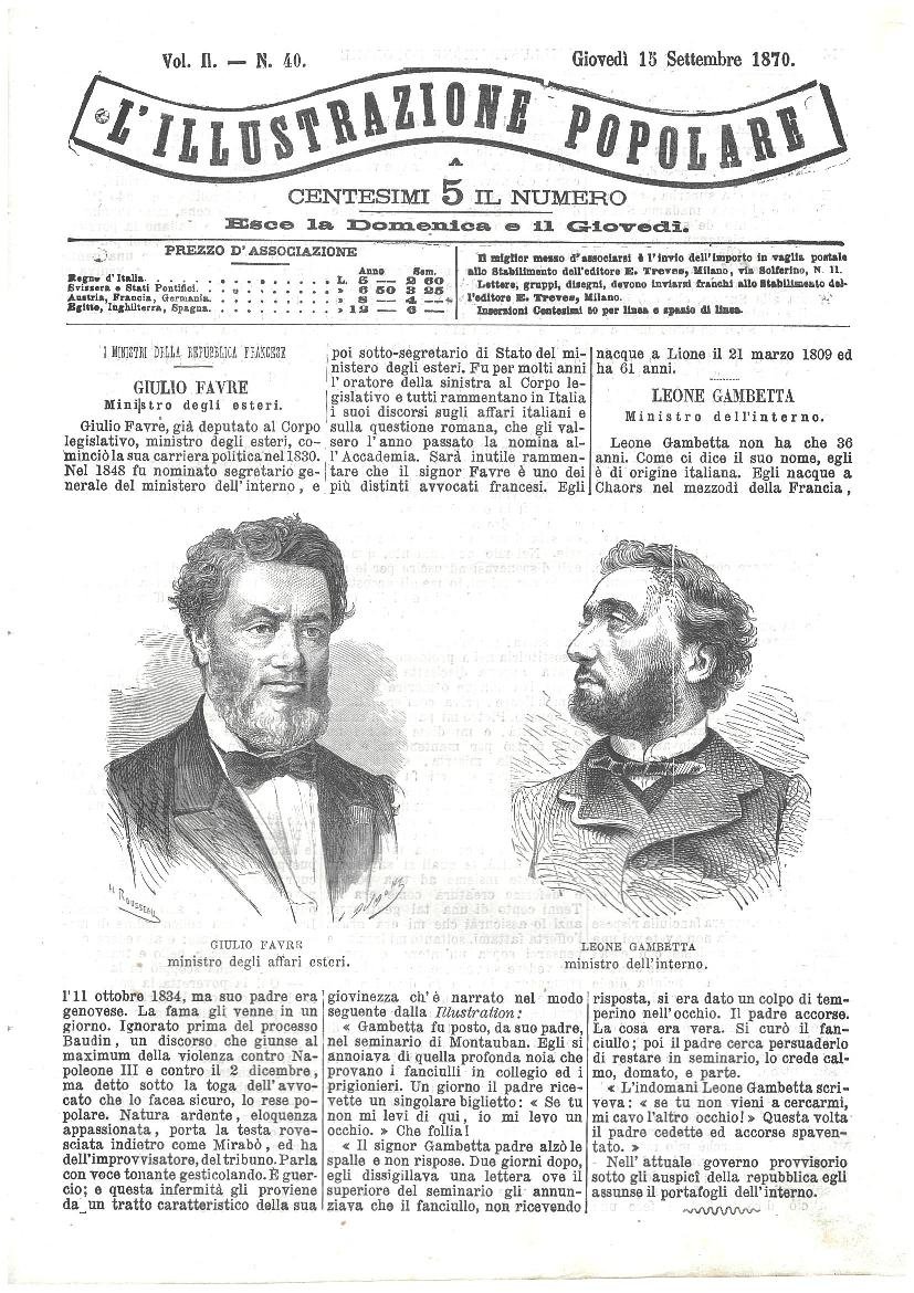 L'illustrazione popolare - 15 Settembre 1870 | Immagine principale