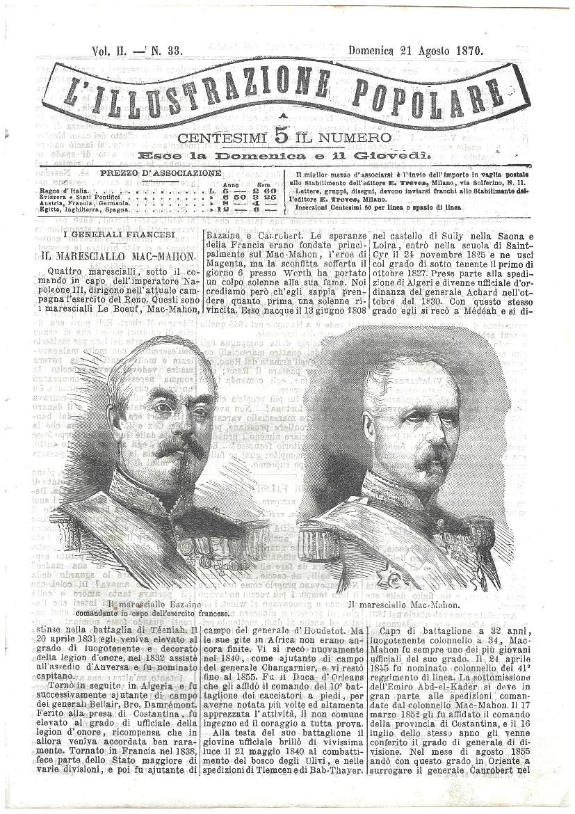 L'illustrazione popolare - 21 Agosto 1870 | Immagine principale