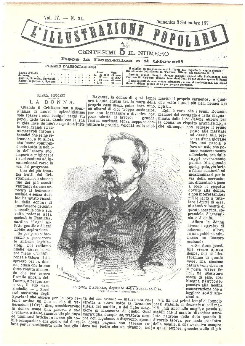 L'illustrazione popolare - 3 Settembre 1871 | Immagine principale