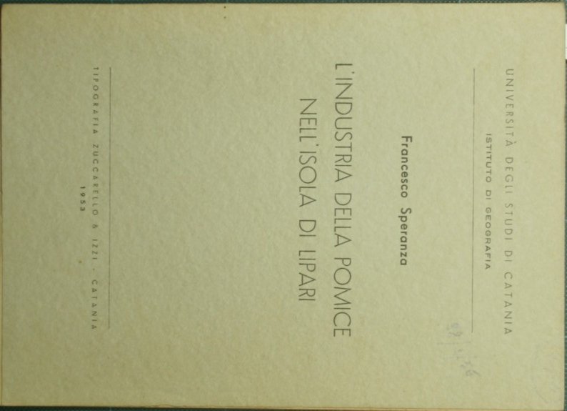 L'industria della pomice nell'isola di Lipari
