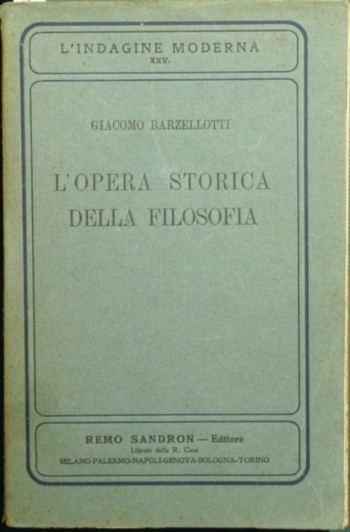 L'opera storica della filosofia