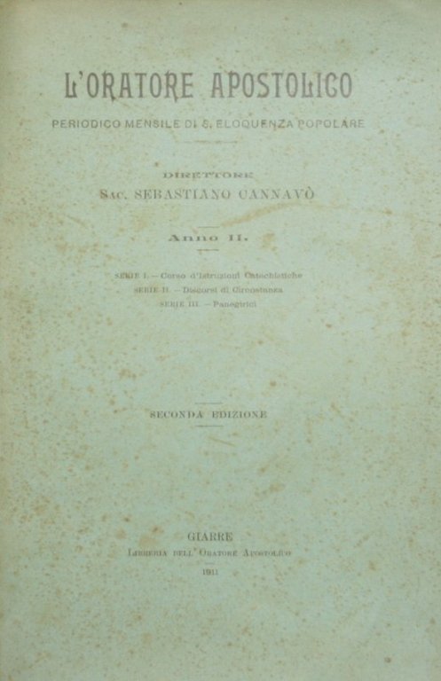 L'oratore apostolico. Anno II