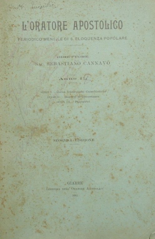 L'oratore apostolico. Anno VIII